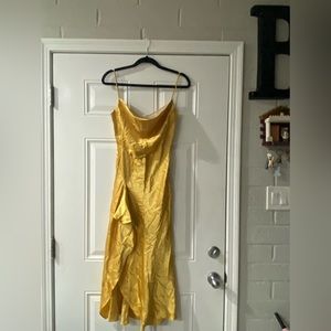 TOPSHOP gold silk Dress